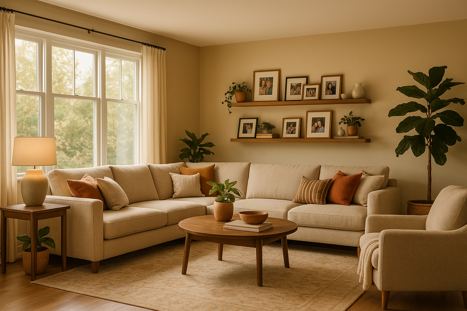 FINDO DE UN SALON DE UNA CASA MODERNA QUE SEA ACOGEDORA Y FAMILIAR